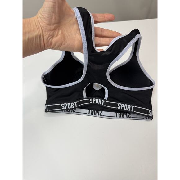 BodyForm Sports Bra Black Racerback Athleisure Sporty 36C - Picture 3 of 6